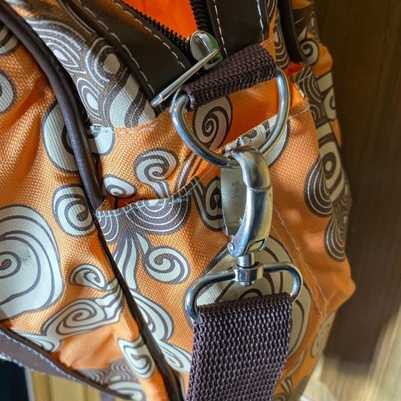 House of Botori orange and brown big bag shoulder bag purse duffle bag baby bag‍ - Picture 9 of 11